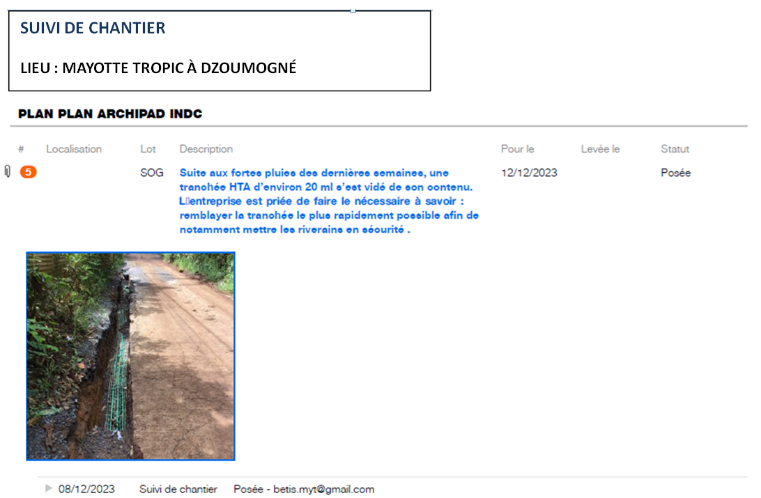 Suivi de chantier
