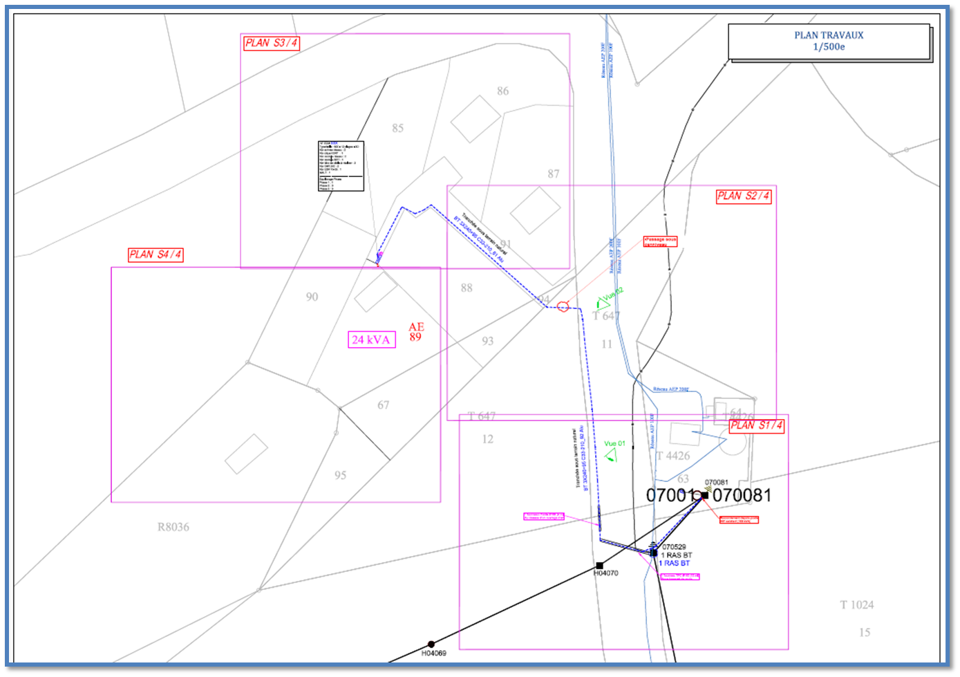 Plans de travaux 1/500